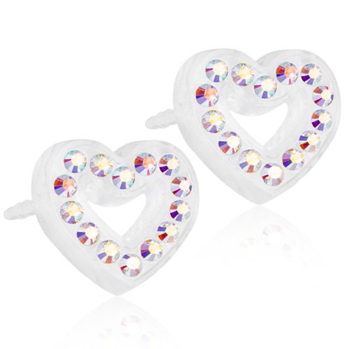 Plastic Brilliance Heart Hollow Rainbow 10mm