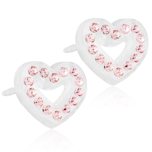 Plastic Brilliance Heart Hollow Light Rose 10mm