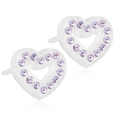 Plastic Brilliance Heart Hollow Violet 10mm