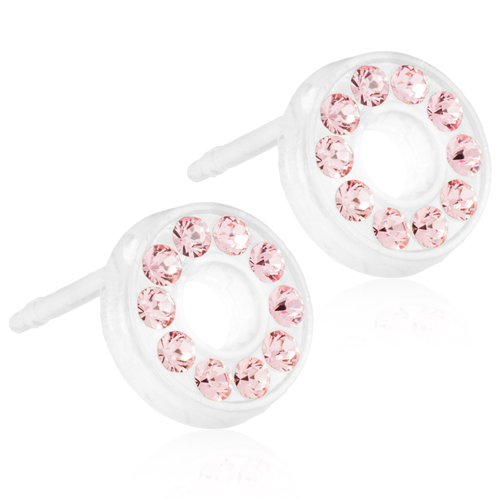 Plastic Brilliance Puck Hollow Light Rose 8mm