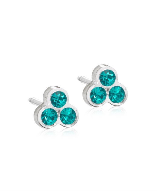 Plastic Clover Blue Zircon 6mm