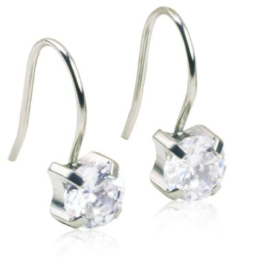 Titan Pendant Tiffany CZ White 7mm