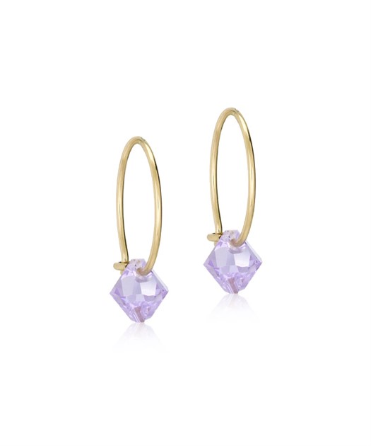 GT Ear Ring 14 mm, Bicone 6 mm, Violet