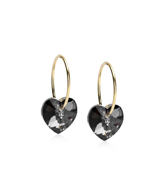 Heart Black Diamond Goldring 14mm