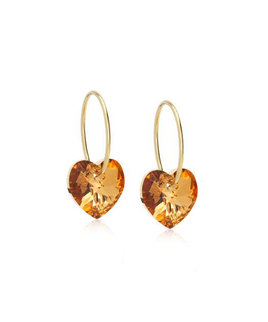 GT Ear Ring 14 mm, Heart 10 mm, Bronze