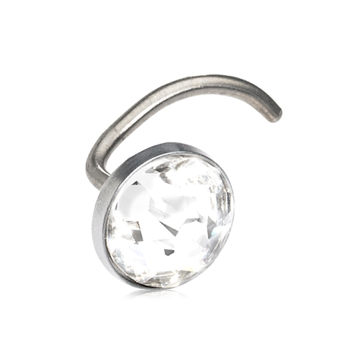 Silver Bezel Crystal Nose 5mm