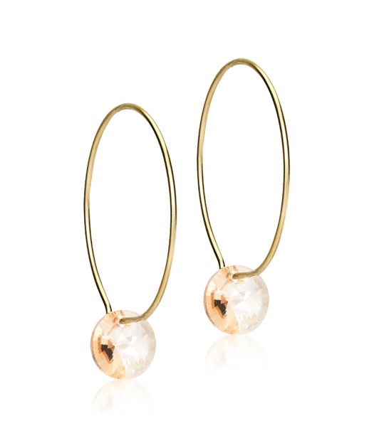 GT Ear Ring 25 mm, Round 8 mm, Golden shadow