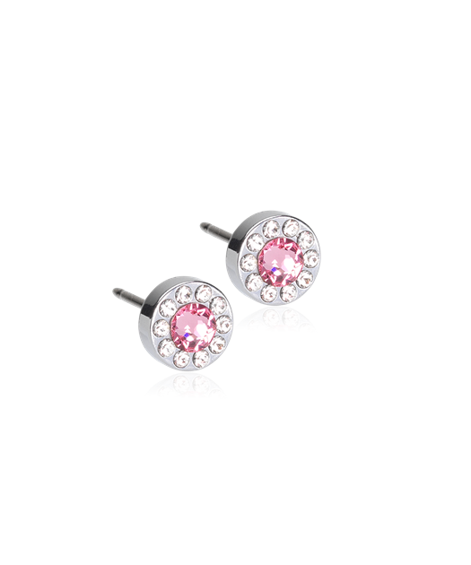 Silver Brilliance Halo Crystal / Light Rose 6mm