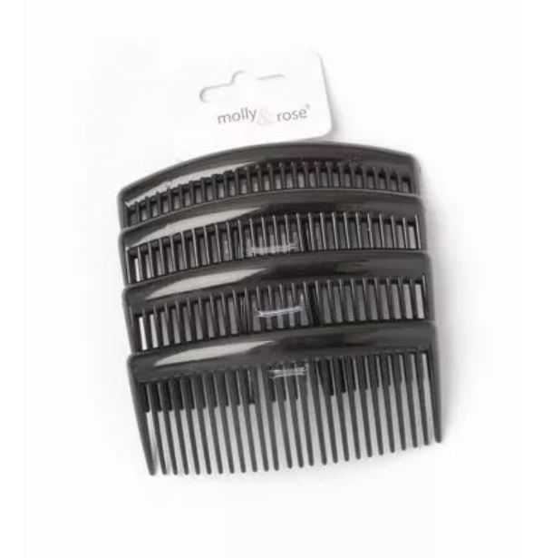 Sidkam Svart Stor 4-p